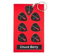 Chuck Berry - Set de regalo para guitarra, 6 púas de artista, 1 llavero de artista