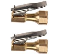 Chuck con Clipclip 2pcs de Brasa de Latón con Conector de Boquilla de la Bomba de Neumático de Rosca Interna para Reemplazo de Infladores Materiales Altos Chuck con Esmonera para Medidores de