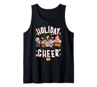 Chuck E. Cheese Christmas Holiday Cheer Group Shot Camiseta sin Mangas