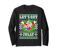 Chuck E. Cheese Christmas Let's Go Jolly Ugly Sweater Manga Larga