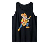 Chuck E. Cheese Cowboy Chuck E. Playing Guitar Distressed Camiseta sin Mangas