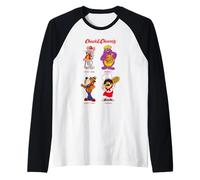 Chuck E. Cheese Mr. Munch Jasper & Pasqually Group Shot Camiseta Manga Raglan