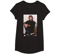 Chuck Norris Way of The Dragon Actor & Experto en Artes Marciales Camiseta, Niñas, Negro, L