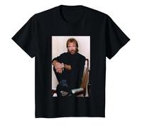 Chuck Norris Way of The Dragon Actor & Experto en Artes Marciales Camiseta, Niños, Negro, 8 años