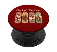Chuckin Christmas, Divertido Humor navideño de Papá Noel PopSockets PopGrip Adhesivo