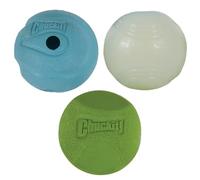 Chuckit! - Fetch Medley 3 Balles Small - 3 Bolas para proseguir para Perros - Bola de Caza y masticación para Perros - Caucho Resistente - Fosforescente - Tamaño Small - Diametro de 5 cm