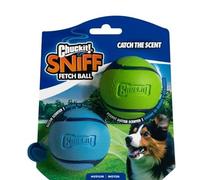 Chuckit! - Sniff Fetch Ball Duo - 2 Pelotas de rastreo para Perros - 2 Pelotas con Aroma a Bacon y Mantequilla de Cacahuete - Pelota Resistente de núcleo Grueso - Tamaño Mediano - 6,5 cm de diámetro