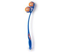 Chuckit! The Duo - Lanzador de Bolas Doble, Juguete Manos Libres para Jugar interactivamente, Incluye 2 Pelotas de Tenis, tamaño Mediano (Paquete de 1)