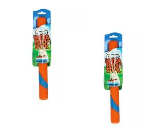 ChuckIt! Ultra Fetch Stick 27 cm | Paquete Doble | 2 x 1 unidad | Juguete para perros | De caucho natural resistente | Alternativa a los palos de madera | Para juegos de lanzar y recoger