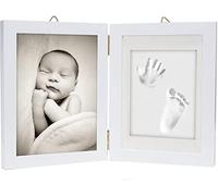 chuckle - Kit de Marco de Arcilla para Impresión de Huellas de Pies y Manos de Bebe - Incluye Rodillo para Alisar Bordes e Instrucciones de Uso