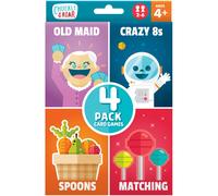 Chuckle & Roar - Classic Card Games 4pk - Ages 4 and up - Family Game Night - Old Maid Crazy 8s Spoons Matching