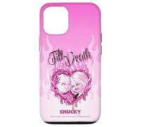 Chucky and Tiffany Till Death Flaming Heart Carcasa para iPhone 12/12 Pro