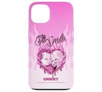 Chucky and Tiffany Till Death Flaming Heart Carcasa para iPhone 13