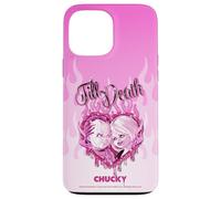 Chucky and Tiffany Till Death Flaming Heart Carcasa para iPhone 13 Pro MAX