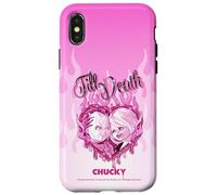 Chucky and Tiffany Till Death Flaming Heart Carcasa para iPhone X/XS