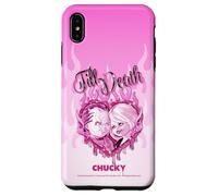 Chucky and Tiffany Till Death Flaming Heart Carcasa para iPhone XS MAX