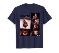 Chucky Blood Red Frames Creepy Doll Close Up Collage Camiseta