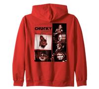 Chucky Blood Red Frames Creepy Doll Close Up Collage Sudadera con Capucha