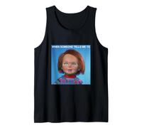 Chucky Calm Down Meme Front and Back Camiseta sin Mangas