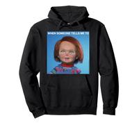 Chucky Calm Down Meme Front and Back Sudadera con Capucha