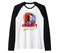 Chucky Halloween Design Quiero Jugar Camiseta Manga Raglan