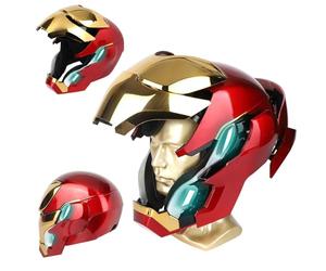 Chudeilo Iron-Man MK 50 - Casco portátil 1:1 - Voz, táctil, Control RC, Ojos LED, Efectos de Sonido realistas, Dorado