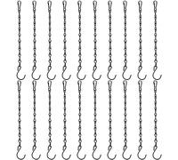 CHUEHKAK 20 Cadenas de Metal para Colgar, Cadenas Colgantes Colgantes de Metal con Ganchos, Cadenas Colgantes Negras, Cadenas Colgantes Colgantes, Cadenas para macetas, 25 cm, para Maceta, Jaula de