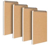 CHUENHEI Cuaderno de bocetos A5 en blanco, 4 unidades, 60 páginas/30 hojas, encuadernación en espiral, A5, 160 g/m², cuaderno de dibujo A5, cuaderno de bocetos Kraft Cover para artistas, dibujos y