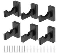 CHUENKUK 6 Soportes de Madera para Bate de Béisbol, Negro, Montaje en Pared para Almacenamiento y Exhibición