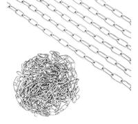 CHUENKUK Cadena de acero inoxidable por metros, 10 m, cadena de acero inoxidable 304 de 1,2 mm, cadena de acero inoxidable para colgar, cadena de eslabones redondos, cadena de bloqueo, carga máxima de