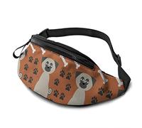 Chug The Pug - Riñonera con correa ajustable para hombre y mujer, deportes al aire libre, correr, gimnasio, viajes, Chug el Pug, Talla única, moda