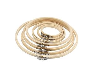 CHUIFAI Juego de 21 bastidores de bordado de madera, redondos, ajustables, marco de punto de cruz, marco en 7 tamaños, 7,5 cm, 9,6 cm, 12,5 cm, 15 cm, 18 cm, 21 cm, 22,5 cm, anillos de madera de