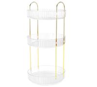 CHUIFAI Organizador de Maquillaje Giratorio 360 Grados 3 Niveles Transparente PET para Pinceles Perfume Esmalte de Uñas Tocador Baño Dormitorio