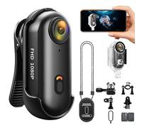 Chujianxi Mini Action Cam Wifi, Body Cam 1080P, Thumb Bodycam Cámara Casco, Cámara subacuática pequeña, control de aplicaciones, cámara de pulgar y accesorios de cámara (negro)