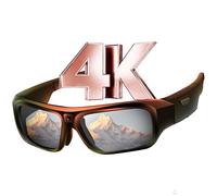 Chujianxi Mini cámara, gafas con cámara 4k, gafas de vídeo portátiles actualizadas para exteriores y viajes, cámara solar con protección UV, soporte para tomar foto/vídeo, Negro o marrón oscuro
