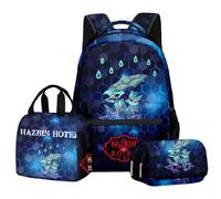 Chukamalilayi azbin - Juego de mochila de hotel de 3 piezas, mochila Amime individual, bolsa de almuerzo, estuche para lápices, suministros de regreso a clases, mochila casual, bolsa de viaje, tipo