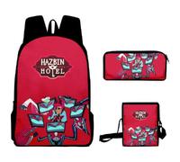 Chukamalilayi Hazbin - Juego de 3 mochilas de hotel, mochila Amime de un solo hombro, estuche para lápices, suministros de regreso a clases, mochila casual, bolsa de viaje, Tipo 21, Backpacks: