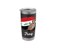 Chukar Perdiz Irak Bandera Nacional Aves Arte Vaso térmico de acero inoxidable de doble pared