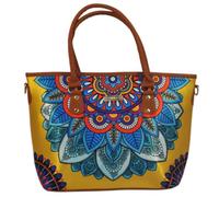 CHULA Bolso de hombro y bandolera grande Tania Mandala Amarilla Tulum mándala en tonos cálidos