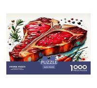 Chuleta de Carne Puzzle Imposible,desafío for Adults Absolutamente Impresionante Juego EduGatoivo 1000 Piezas Obra De Arte De Juego De para Adultos Y Niños 70x50cm/1000pcs