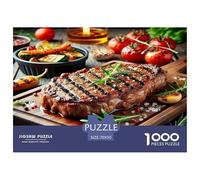 Chuleta de Carne Puzzle Imposible,desafío para Adultos Absolutamente Impresionante Juego EduGatoivo 1000 Piezas Obra De Arte De Juego De para Adultos Y Niños Mayores De 12 Años 70x50cm/1000pcs