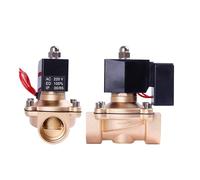 CHULKJFX Electroválvula de 3/8'', 1/2'', 3/4'', 1'' y 2'', Normalmente Cerrada, 24 Horas, sin Calentamiento, de bajo Consumo, 220 V, 110 V, 24 V y 12 V(220vac-epdm-seal,1.5 Inch)