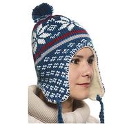 Chullo Chullu - Gorro Peruano con pompón, Unisex, Azul, Talla única