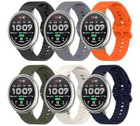 CHULN 6 Piezas 20mm Correas Compatible con Amazfit Active 2/Active/Garmin Vivoactive 5/Amazfit GTS/GTS 2/2 Mini(No host) (deep blue, dark gray, black, army green, starlight, orange)
