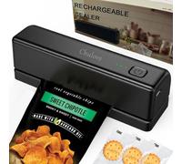 Chulovs Sellador de Bolsas Mini Recargable, Sellador 3000mAh Portátil Máquina Reselladora para Bolsas de Plástico, Almacenamiento de Alimentos Snacks Frescura (Negro)