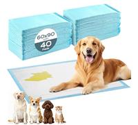 Chumix 40 Unidades Empapadores Perros 60X90cm, Almohadillas Perro para Puppy Pads en Casa, Diseño de 6 Capas Antifugas, Toallitas Entrenadoras para Cachorros, Perros Mayores y Casos de Incontinencia