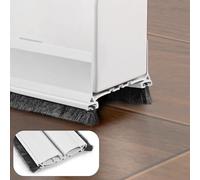 Chumix 96 cm Blanco Burlete Puerta Entrada, Aislante Acustico Burlete bajo Puerta, Burletes para Puertas con Cepillo de Doble Cara, Diseño a Presión Tira de Sellado para Antipolvo, Fácil de Instalar