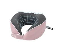 Chumix Almohada Viaje, Cojin Cuello Viaje de Memory Foam Plegable con MáScara 3D y Estuche, Cojin Cervical Viaje con Gancho para Facilitar el Viaje, Ideal para Aviones, Trenes y Coches (Rosa)