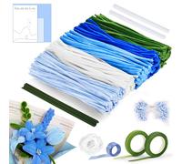 Chumix Limpiapipas Manualidades, Juego de 500 Limpia Pipas Para Manualidades Con Flores Para Hacer Ramos De Tulipanes Azul, Ideal Para Regalos De CumpleañOs, DíA De La Madre Y AccióN De Gracias