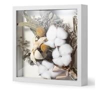 Chumix Marco de Fotos 3D para Rellenar, Marcos con Profundidad, Marco 20x20 El Marco de Fotos Tiene Una Placa de Vidrio, Marco con Profundidad para Decoración, Bricolaje, Ramos, EspecíMenes (Blanco)